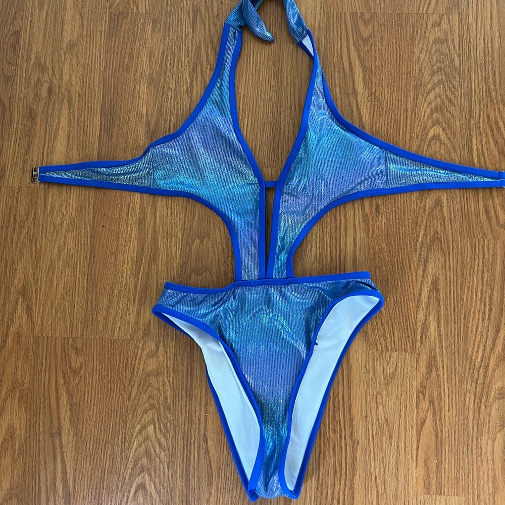 Metallic Blue One-Piece | Festival | Pool Party ready!